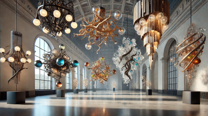 chandeliers art pieces
